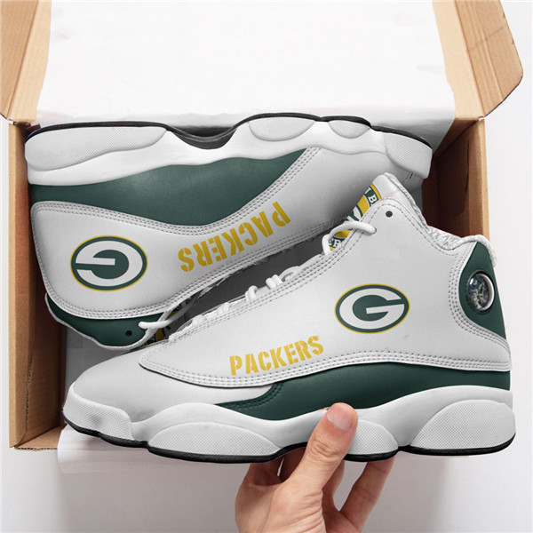 Women's Green Bay Packers AJ13 Series High Top Leather Sneakers 002